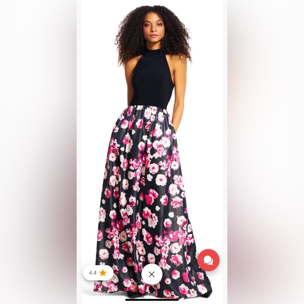 NWT Adrienne Pappel Halter Maxi Dress